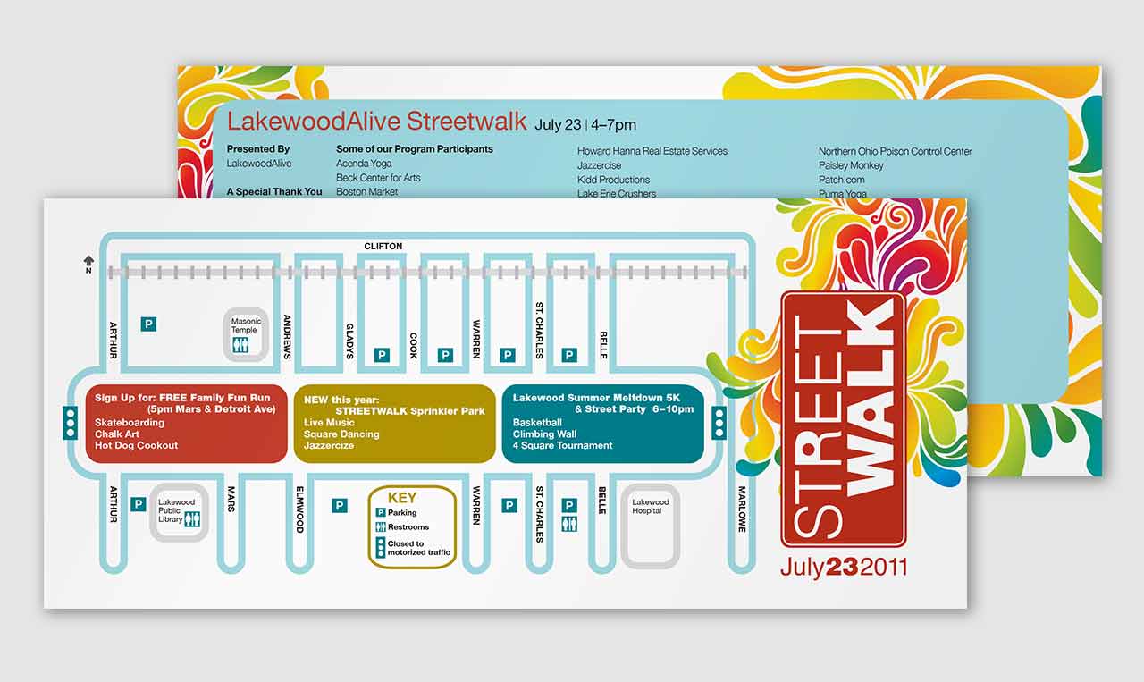 Lakewood Streetwalk Rack Card with Map