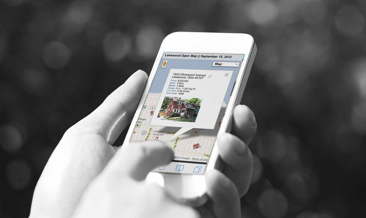 Lakewood Open online mobile map of homes on tour.